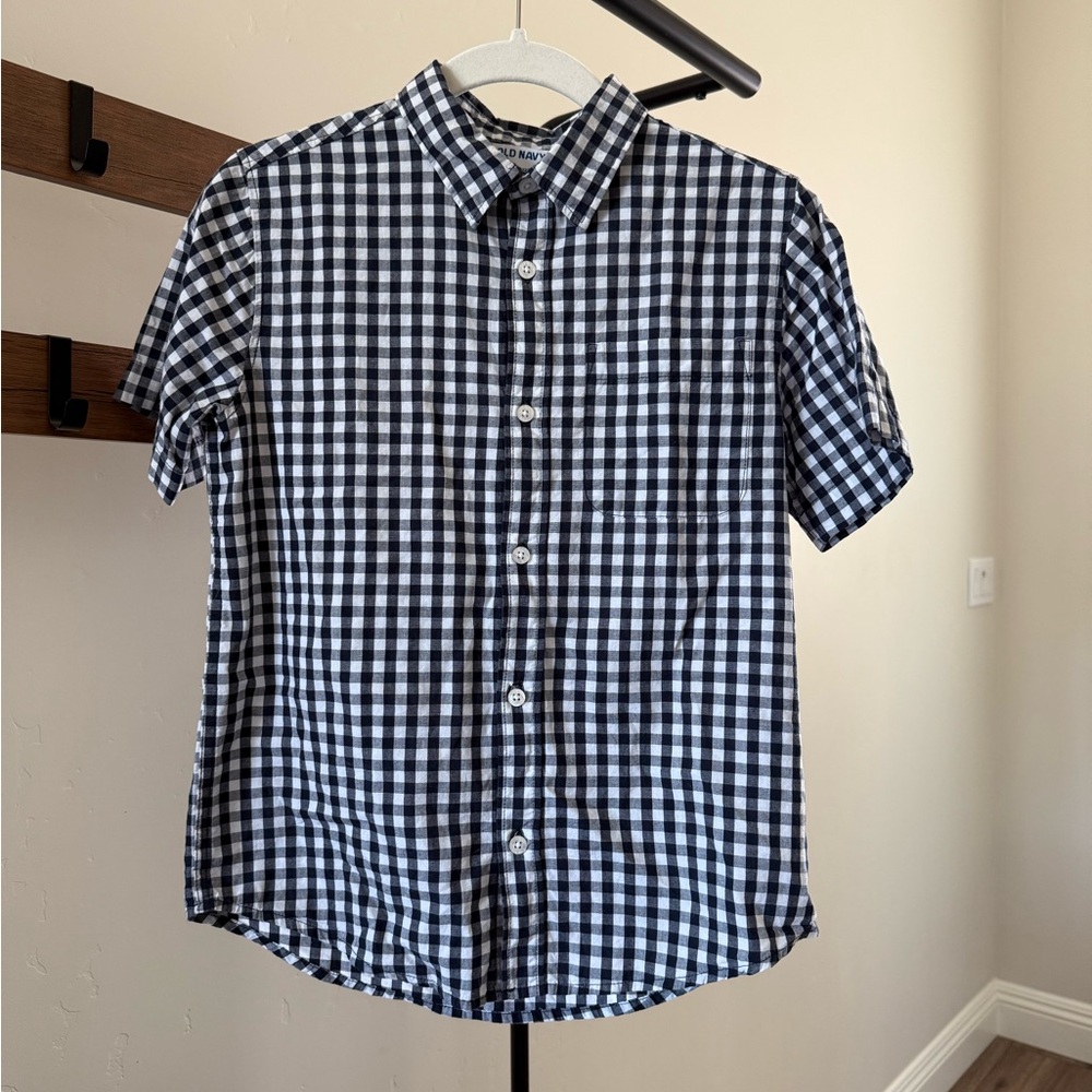 Boy’s Navy and White Checkered Shirt